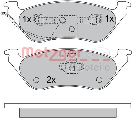 METZGER 1170355 Bremsbelagsatz, Scheibenbremse