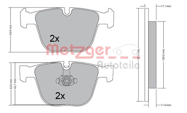 METZGER 1170356 GREENPARTS Bremsbelagsatz, Scheibenbremse