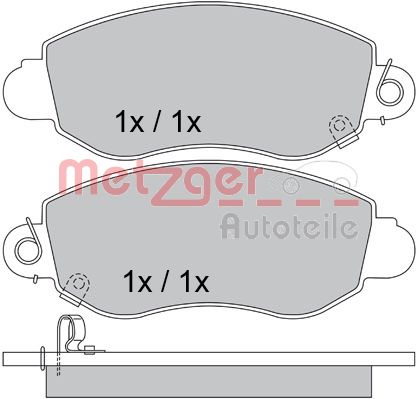 METZGER 1170365 Bremsbelagsatz, Scheibenbremse
