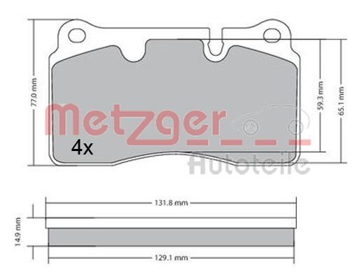 METZGER 1170366 GREENPARTS Bremsbelagsatz, Scheibenbremse