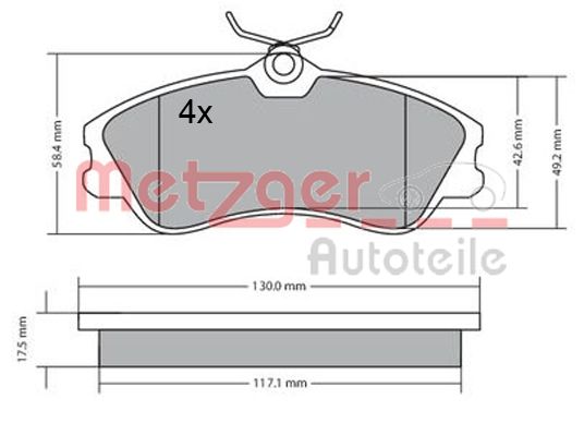 METZGER 1170377 GREENPARTS Bremsbelagsatz, Scheibenbremse