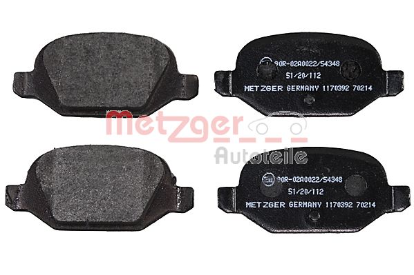METZGER 1170392 Bremsbelagsatz, Scheibenbremse