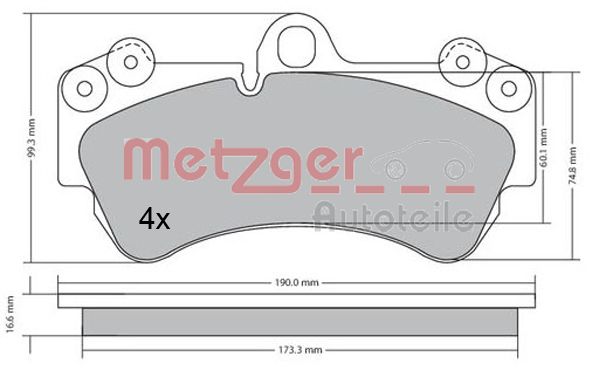 METZGER 1170405 GREENPARTS Bremsbelagsatz, Scheibenbremse