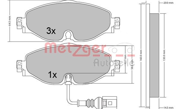 METZGER 1170411 GREENPARTS Bremsbelagsatz, Scheibenbremse