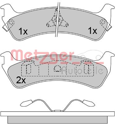METZGER 1170434 Bremsbelagsatz, Scheibenbremse