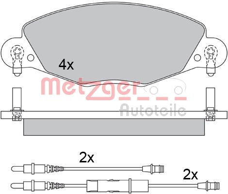 METZGER 1170437 Bremsbelagsatz, Scheibenbremse