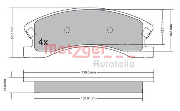 METZGER 1170439 Bremsbelagsatz, Scheibenbremse