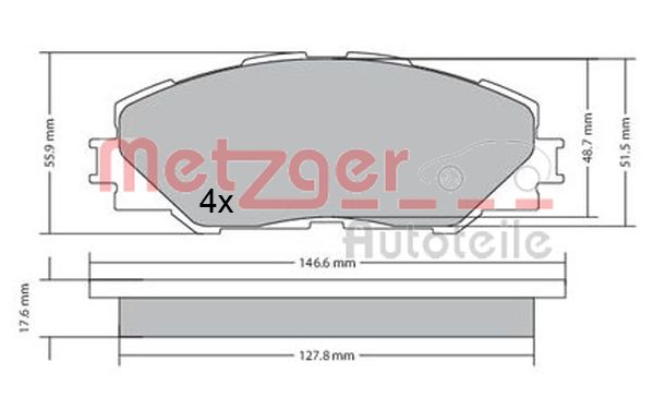 METZGER 1170443 GREENPARTS Bremsbelagsatz, Scheibenbremse