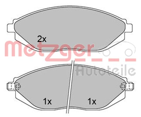 METZGER 1170446 Bremsbelagsatz, Scheibenbremse