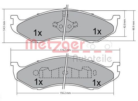 METZGER 1170452 Bremsbelagsatz, Scheibenbremse
