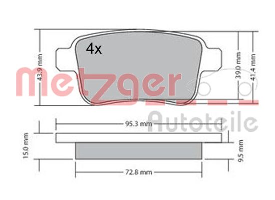 METZGER 1170471 GREENPARTS Bremsbelagsatz, Scheibenbremse