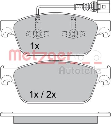 METZGER 1170484 Bremsbelagsatz, Scheibenbremse