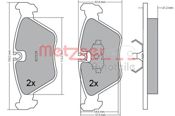 METZGER 1170489 Bremsbelagsatz, Scheibenbremse