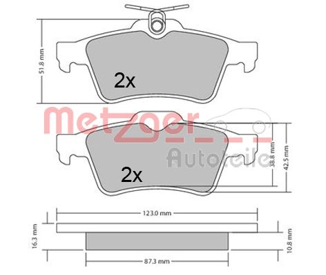METZGER 1170503 Bremsbelagsatz, Scheibenbremse