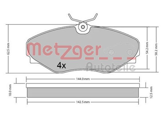 METZGER 1170537 Bremsbelagsatz, Scheibenbremse