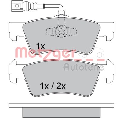 METZGER 1170560 Bremsbelagsatz, Scheibenbremse
