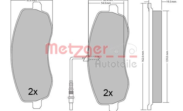 METZGER 1170563 Bremsbelagsatz, Scheibenbremse