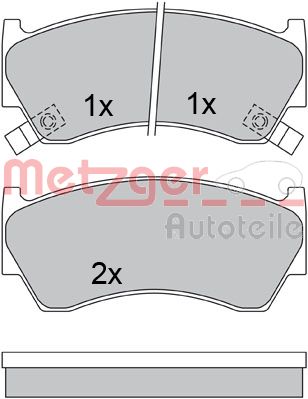 METZGER 1170580 Bremsbelagsatz, Scheibenbremse