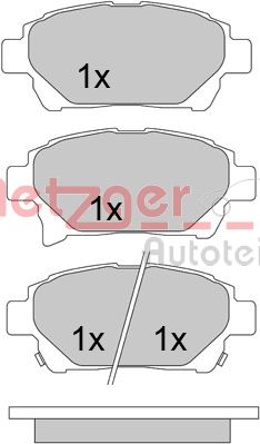 METZGER 1170586 GREENPARTS Bremsbelagsatz, Scheibenbremse