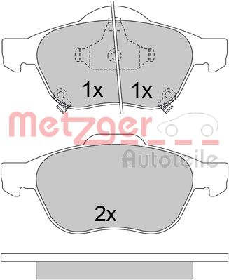 METZGER 1170587 Bremsbelagsatz, Scheibenbremse