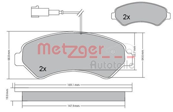 METZGER 1170591 Bremsbelagsatz, Scheibenbremse