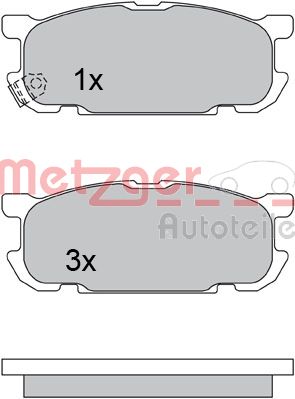 METZGER 1170613 Bremsbelagsatz, Scheibenbremse