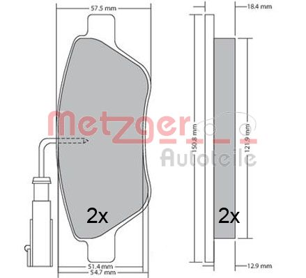 METZGER 1170615 Bremsbelagsatz, Scheibenbremse
