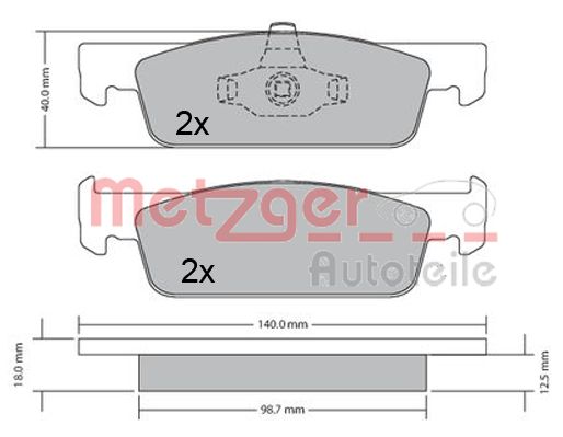 METZGER 1170621 Bremsbelagsatz, Scheibenbremse