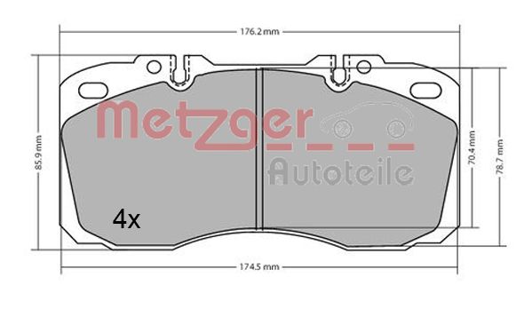 METZGER 1170622 Bremsbelagsatz, Scheibenbremse