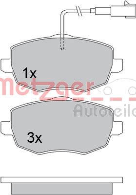 METZGER 1170634 Bremsbelagsatz, Scheibenbremse
