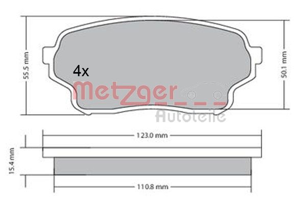 METZGER 1170669 Bremsbelagsatz, Scheibenbremse
