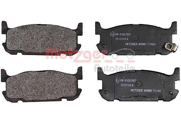 METZGER 1170681 Bremsbelagsatz, Scheibenbremse