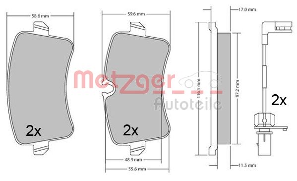 METZGER 1170688 GREENPARTS Bremsbelagsatz, Scheibenbremse
