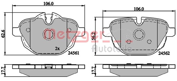 METZGER 1170784 GREENPARTS Bremsbelagsatz, Scheibenbremse