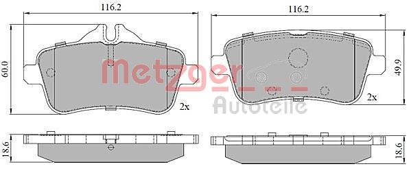 METZGER 1170786 GREENPARTS Bremsbelagsatz, Scheibenbremse