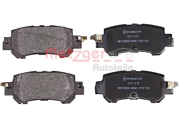 METZGER 1170787 Bremsbelagsatz, Scheibenbremse