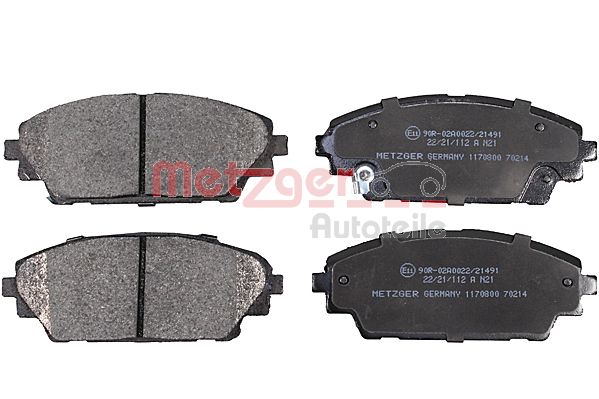 METZGER 1170800 Bremsbelagsatz, Scheibenbremse