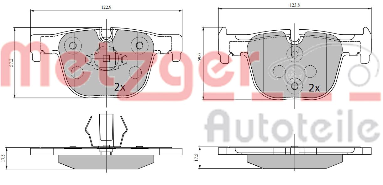 METZGER 1170816 GREENPARTS Bremsbelagsatz, Scheibenbremse