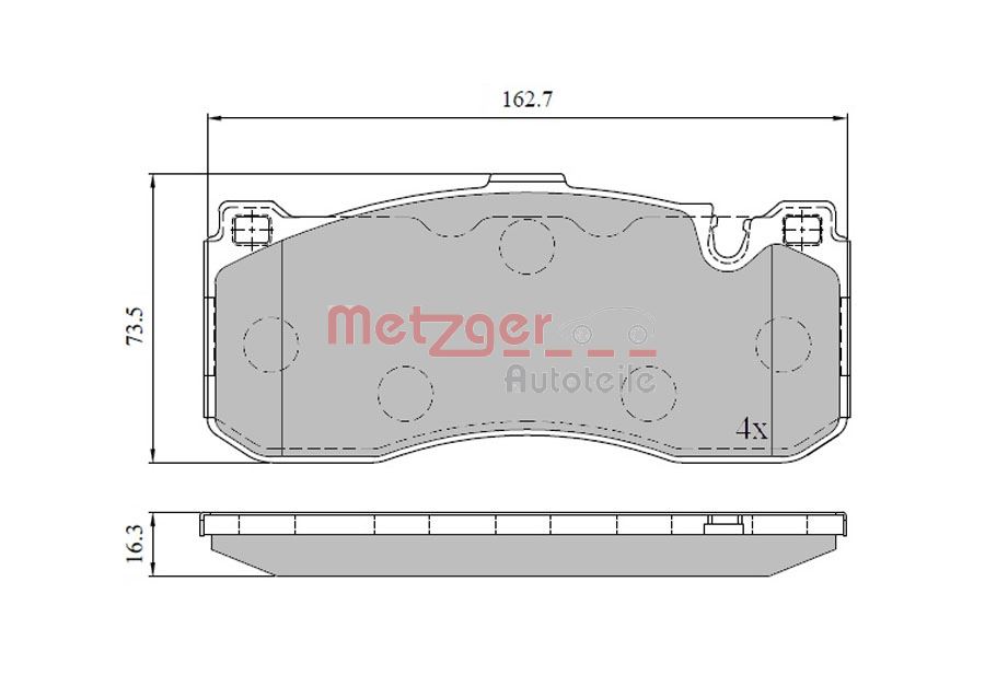 METZGER 1170830 Bremsbelagsatz, Scheibenbremse