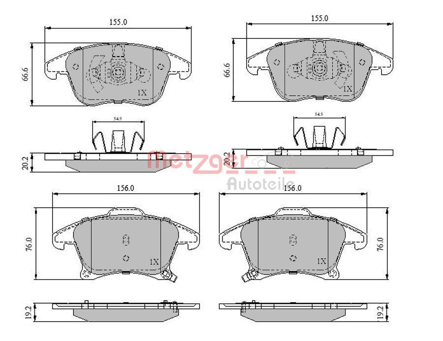 METZGER 1170837 GREENPARTS Bremsbelagsatz, Scheibenbremse