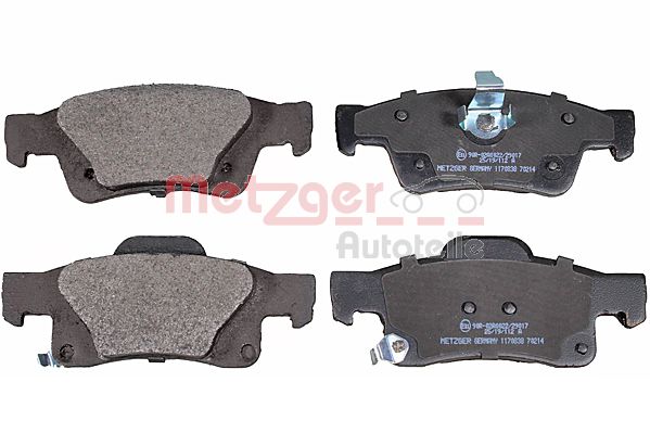 METZGER 1170838 Bremsbelagsatz, Scheibenbremse