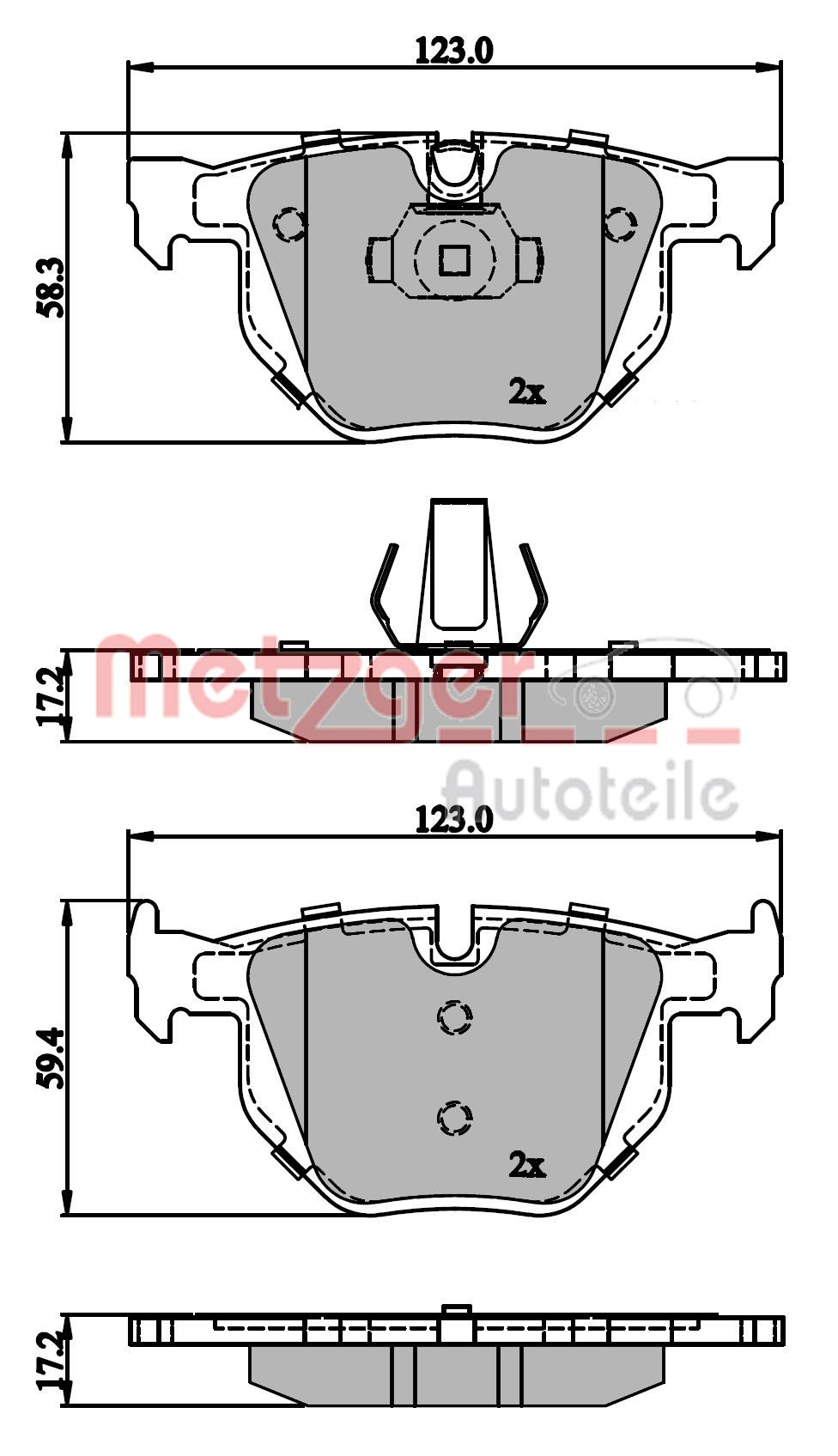 METZGER 1170843 GREENPARTS Bremsbelagsatz, Scheibenbremse