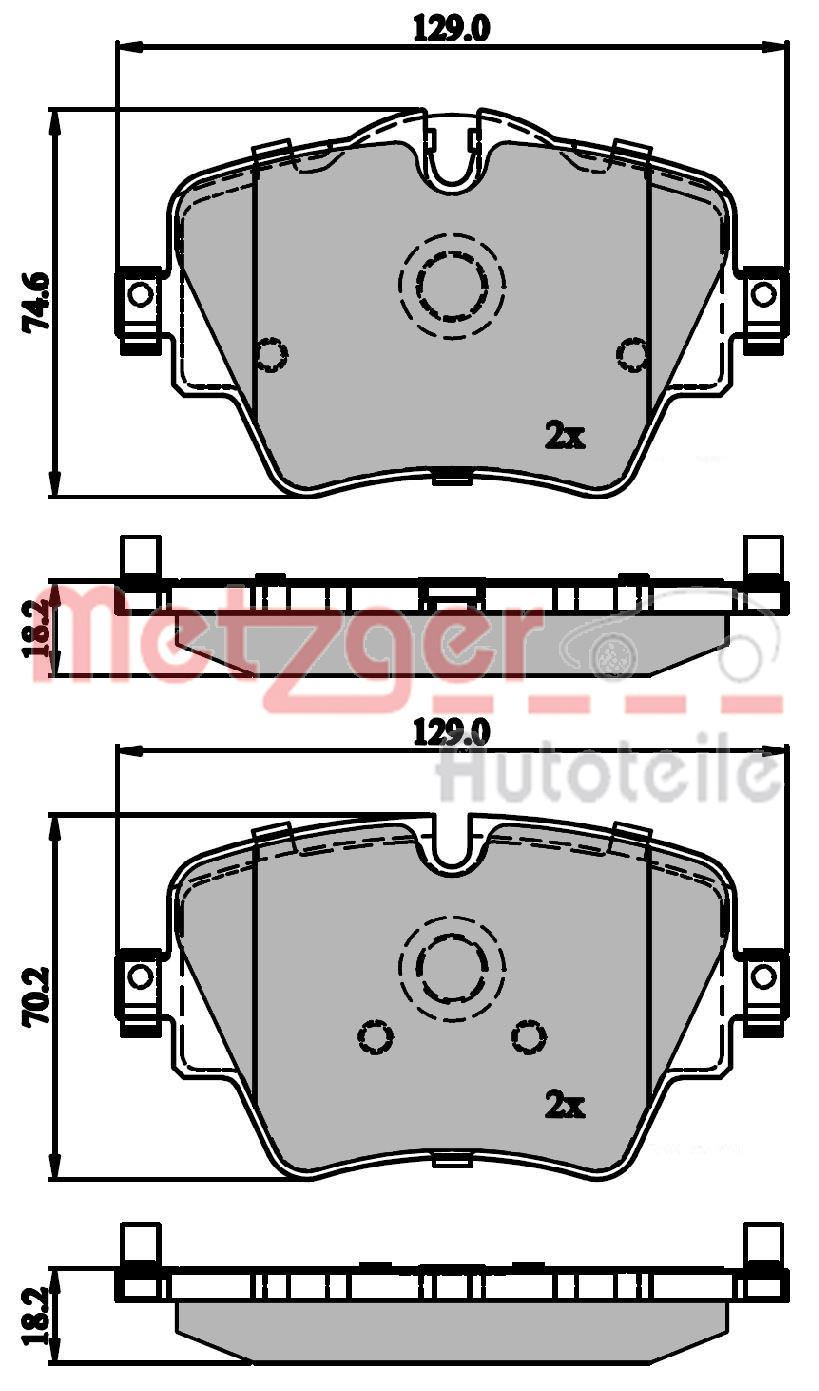 METZGER 1170845 GREENPARTS Bremsbelagsatz, Scheibenbremse