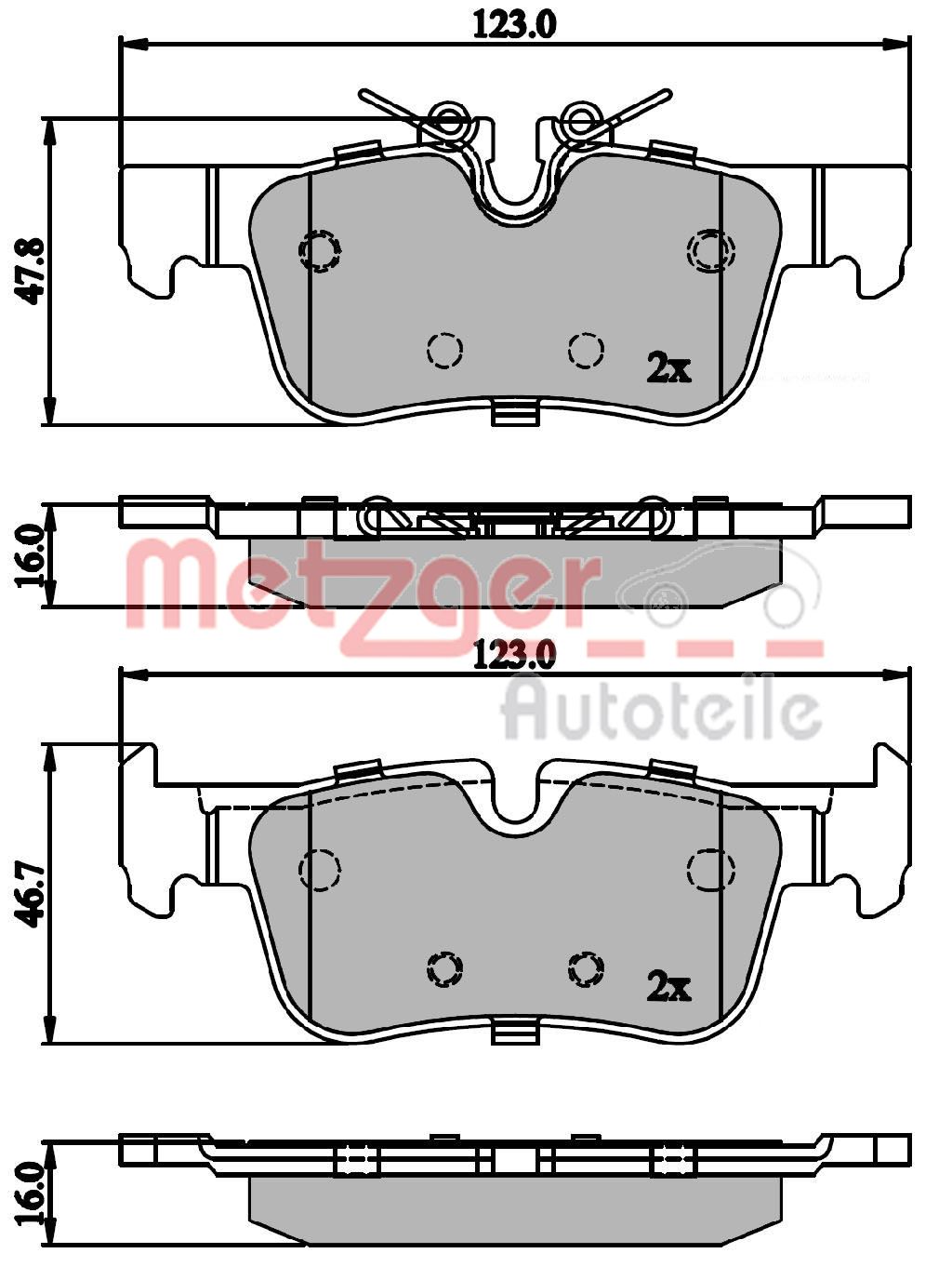 METZGER 1170846 GREENPARTS Bremsbelagsatz, Scheibenbremse