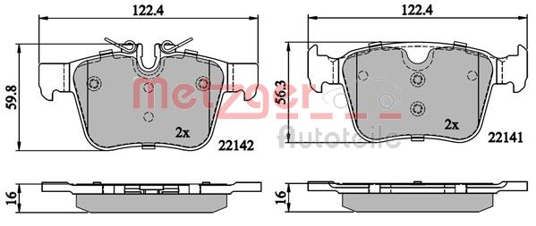 METZGER 1170862 GREENPARTS Bremsbelagsatz, Scheibenbremse