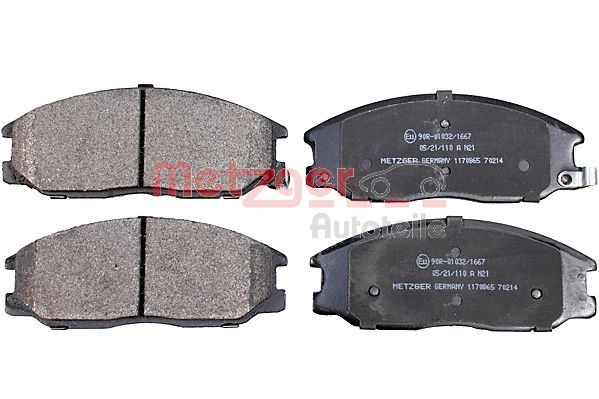METZGER 1170865 Bremsbelagsatz, Scheibenbremse