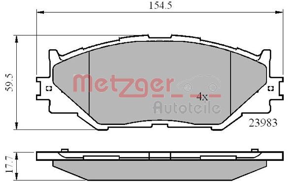 METZGER 1170867 GREENPARTS Bremsbelagsatz, Scheibenbremse