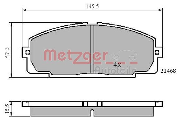 METZGER 1170872 Bremsbelagsatz, Scheibenbremse