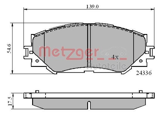METZGER 1170873 GREENPARTS Bremsbelagsatz, Scheibenbremse