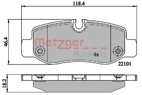 METZGER 1170894 GREENPARTS Bremsbelagsatz, Scheibenbremse